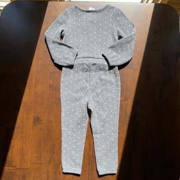 NWT Toddler Girls Gap Gray Waffle Knit Jumpsuit 2T - Picture 3 of 4